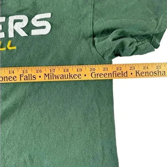 NFL Team Apparel Men's Green Bay Packers Embroidered T-Shirt Large Green Logo - Picture 5 of 8